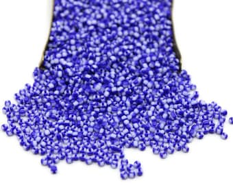 11/0 Cuentas de semillas de rayas blancas azul marino, paquete de 20/50/100 gramos, cuentas de bordado, cuentas de joyería, suministro de artesanía, cuentas Rondelle, cuentas de semillas indias