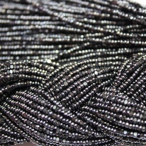 13/0 Charlotte Cut Beads Hematite (2 Perfect Facets) 5/10/20/50/250/500 Grams.Embroidery Material,Jewelry Supply,Vintage Premium True Cuts