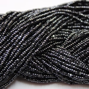 13/0 Charlotte Cut Beads, Hematite Luster (2 Perfect Facets) 1 Hank. Embroidery Material, Jewelry Supply, Vintage Premium True Cuts