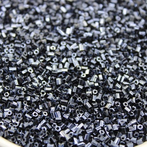 11/0 2 Cut Seed Beads, Gunmetal Luster, 20/50/100 Grams Packs, Embroidery making, Economical Jewelry Making. Indian Hex Cut. Hexagon Beads.