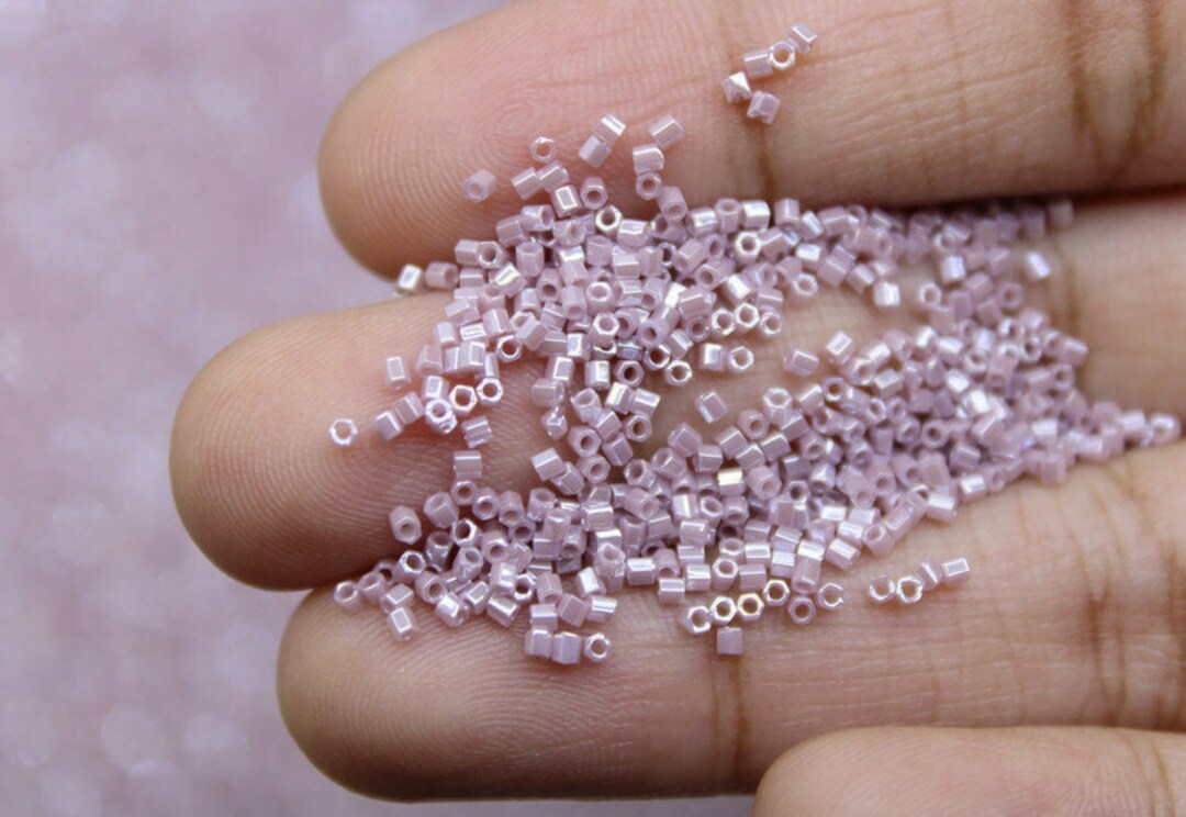 Miyuki Hexagon Cut, 15/0, Mauve Opaque Luster, Japanese Seed Beads