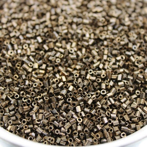 11/0 2 Cut Seed Beads, Chocolate Metallic, 20/50/100 Grams Packs, Embroidery making, Economical Jewelry Making.Indian Hex Cut. Hexagon Beads