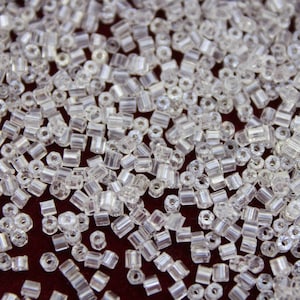 11/0 2 Cut, Bianco Trasparente, Perline di Vetro Ceco Esagonali, Confezione da 20/50/100 Grammi, Perline Preciosa Ornella, Perline Ricamate, Accessori per Gioielli