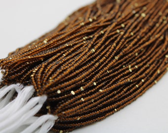 Cuentas de corte Charlotte 11/0, marrón topacio translúcido con destellos dorados. Cuentas Preciosa Ornella 1/3/5 madejas, cuentas para bordar, suministros para manualidades, accesorios para joyería