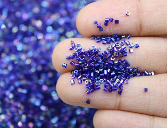 Matsuno Hexagon Cut 15 0 Blue Iris AB Japanese Seed Beads 10
