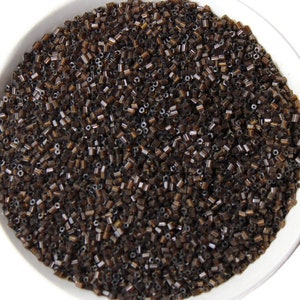11/0 2 Cut Seed Beads, Tr. Dark Brown , 20/50/100 Grams Packs,Embroidery making,Economical Jewelry Making. Indian Hex Cut. Hexagon Beads.