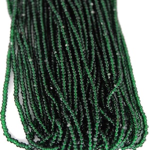 11/0 Charlotte Cut Beads Tr.Bottle Green (2 Perfect Facets) 1/3/5 Hanks .Embroidery Material, Jewelry Supply, Vintage Premium True Cuts