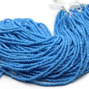 11/0 Charlotte Cut Beads Arabian Blue Opaque (2 Perfect Facets) 1 Hank. Embroidery Material, Jewelry Supply, Vintage Premium True Cuts