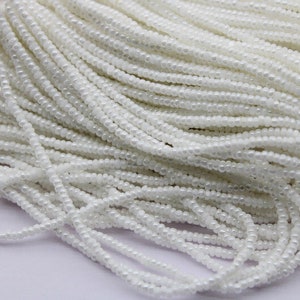 13/0 Charlotte Cut Beads, White Luster (2 Perfect Facets) 1 Hank. Embroidery Material, Jewelry Supply, Vintage Premium True Cuts