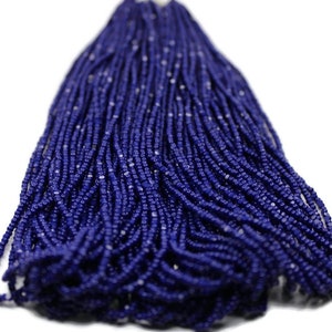 11/0 Charlotte Cut Beads Blue Opaque  (2 Perfect Facets) 1 Hank .Embroidery Material,Jewelry Supply,Vintage Premium True Cuts