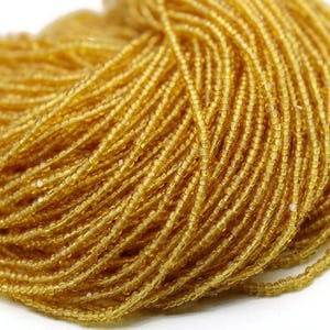11/0 Charlotte True Cut Beads, Light Topaz Transparent (2 Perfect Facets) 1 Hank, Embroidery Material, Jewelry Supply, Premium Cuts, 10070