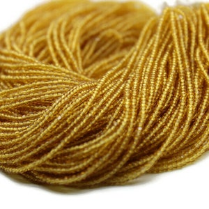 13/0 Charlotte Cut Beads, Tr. Light Topaz (2 Perfect Facets) 1 Hank. Embroidery Material, Jewelry Supply, Vintage Premium True Cuts