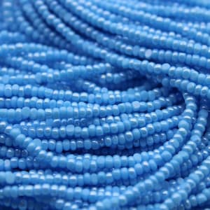 11/0 Charlotte Cut Beads, Arabian Blue Opaque Luster, Full Hank, 1/3/5 Hanks, Preciosa, Embroidery Beads, Jewelry Finding,AAA Quality, 68050