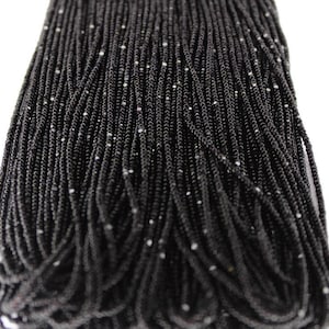 11/0 Charlotte Cut Beads Jet Black (2 Perfect Facets)10/20/50/250/500 Grams.Embroidery Material,Jewelry Supply,Vintage Premium True Cuts