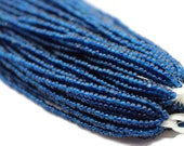 11 0 Charlotte Cut Beads Tr. Montana Blue (2 Perfect Facets) 1 Hank .Embroidery Material,Jewelry Supply,Vintage Premium True Cuts
