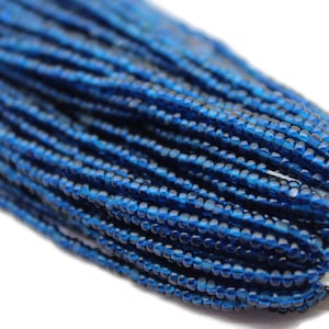 11/0 Charlotte Cut Beads Tr. Montana Blue (2 Perfect Facets) 1 Hank .Embroidery Material,Jewelry Supply,Vintage Premium True Cuts
