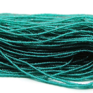 13/0 Charlotte Cut Beads, Tr. Sea Green (2 Perfect Facets) 1 Hank. Embroidery Material, Jewelry Supply, Vintage Premium True Cuts