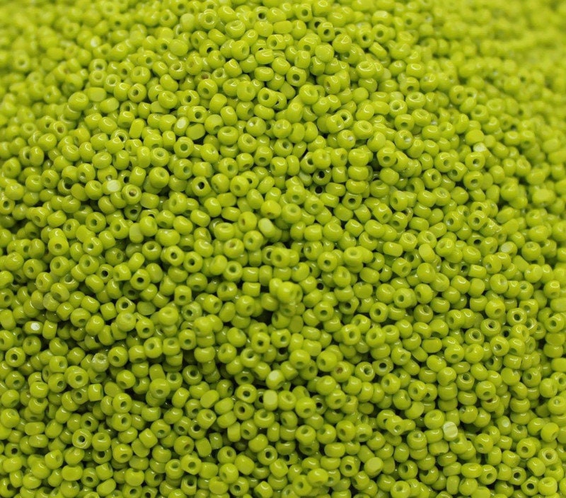 11/0 Charlotte Cut Beads Opaque Olive Green 2 Perfect Facets10/20/50 ...