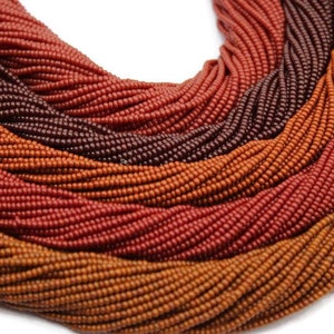 11/0 Czech Seed Beads, Brown Opaque Shades, 1 Hank, Preciosa Ornella Beads,Embroidery Beads,Craft Supply,Jewellery Findings