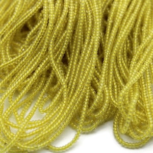 13/0 Czech Seed Beads. Tr.Opal Yellow. 1/3/5 Hanks Preciosa Ornella Beads, Embroidery Beads, Craft Supply, Jewelry Findings, Premium Supply