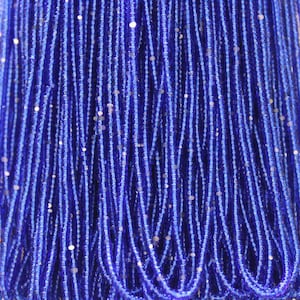 13/0 Charlotte Cut Beads, Tr. Light Sapphire with Silver Gleams. 1/3/5 Hanks Preciosa Ornella Beads, Embroidery Beads, Craft Supply,Findings