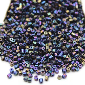 11/0 2 Cut, Purple Iris Metallic, Hex Glass Czech Seed Beads, 20/50/100 Grams Pack, Preciosa Ornella Beads,Embroidery Beads,Jewelry Findings