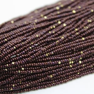 11/0 Charlotte Cut Beads, Bluish Brown with Gold Gleams. 1/3/5 Hanks Preciosa Ornella Beads,Embroidery Beads, Craft Supply, Jewelry Findings