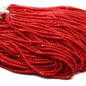 11/0 Charlotte Cut Beads Opaque Dark Red (2 Perfect Facets) 10/20/50/250/500 Grams.Embroidery Material, Jewelry Supply, Premium True Cuts