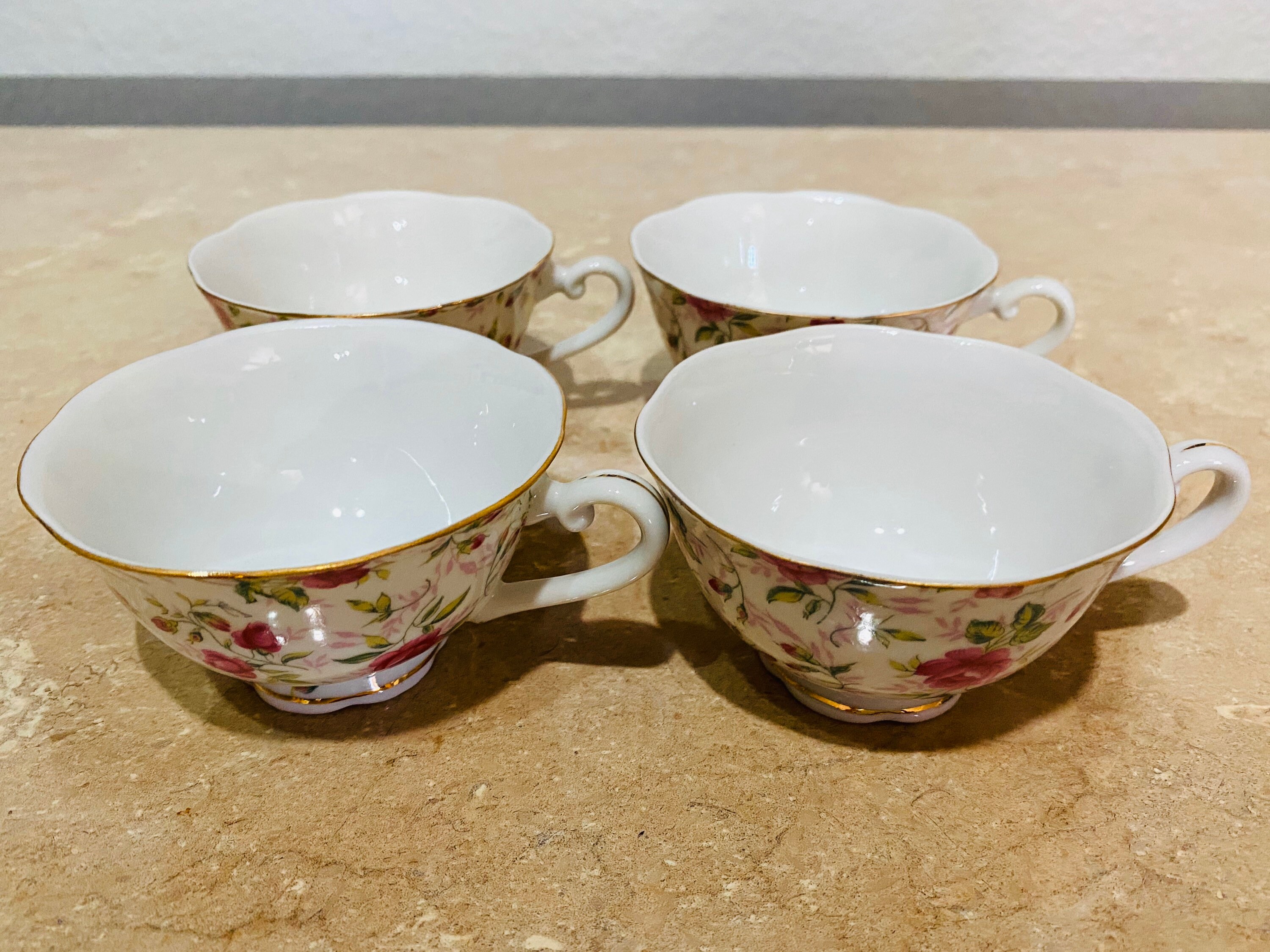 Vintage Lefton China Rose Chintz Pattern Snack Set Vintage Etsy