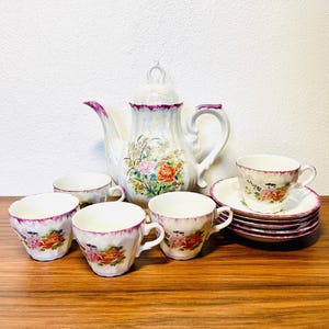 Rare Mid Century Lusterware Teapot Set | Vintage Japanese Vintage Pearl Iridescent Tea Set