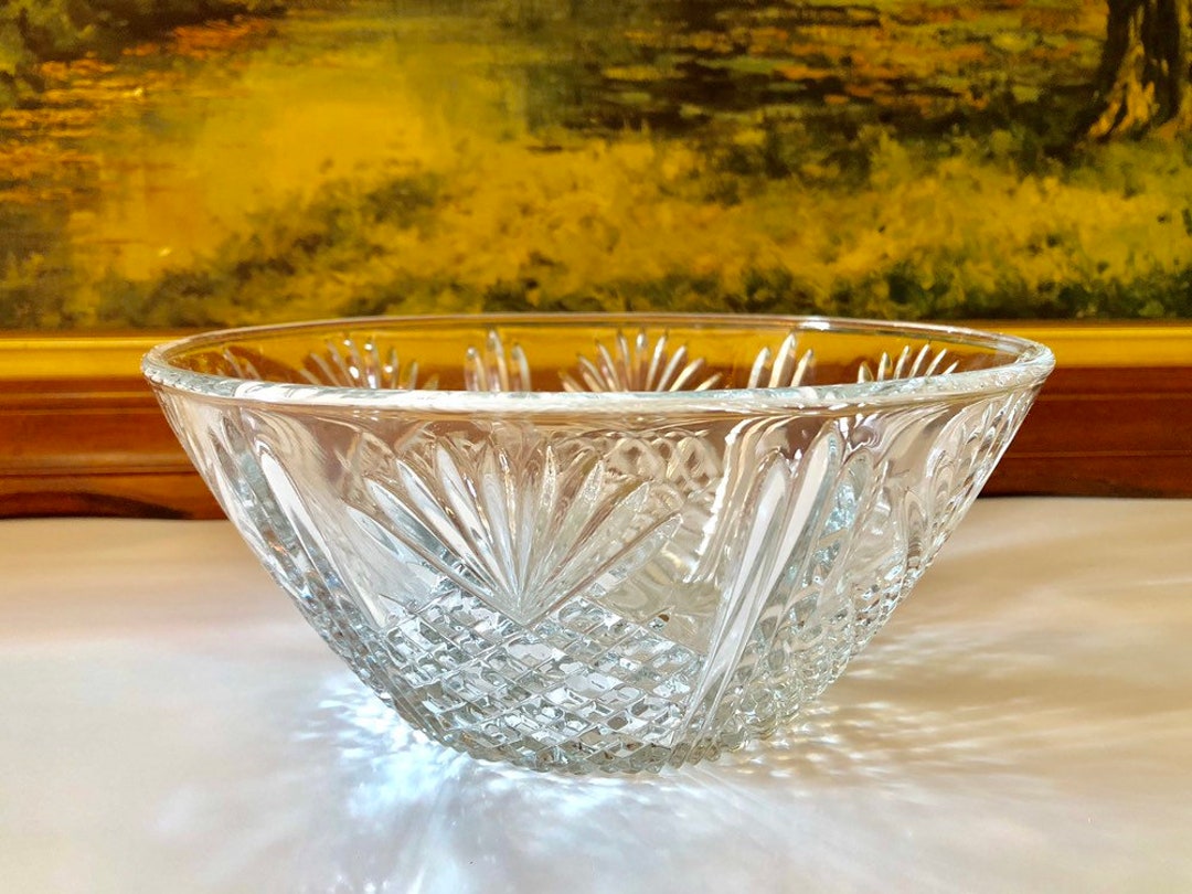Vintage Italian Crystal Cut Glass Bowl Vintage Crystal Bowl Italain