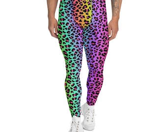 Regenbogen Leopard Meggings | Herren Leggings Pride für das Festival