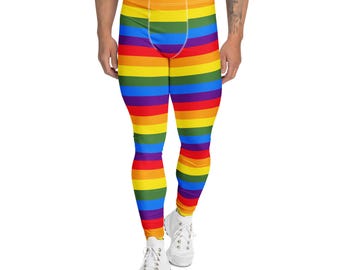 Rainbow Pride Meggings – LGBTQ+ Herren Leggings | Bunte Queer Festival Hose | Gender-inklusive Matching Outfit