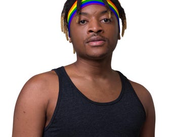 Fascia per capelli Rainbow Pride – Fascia elastica con bandiera LGBTQ+ per allenamento, festival e uso quotidiano