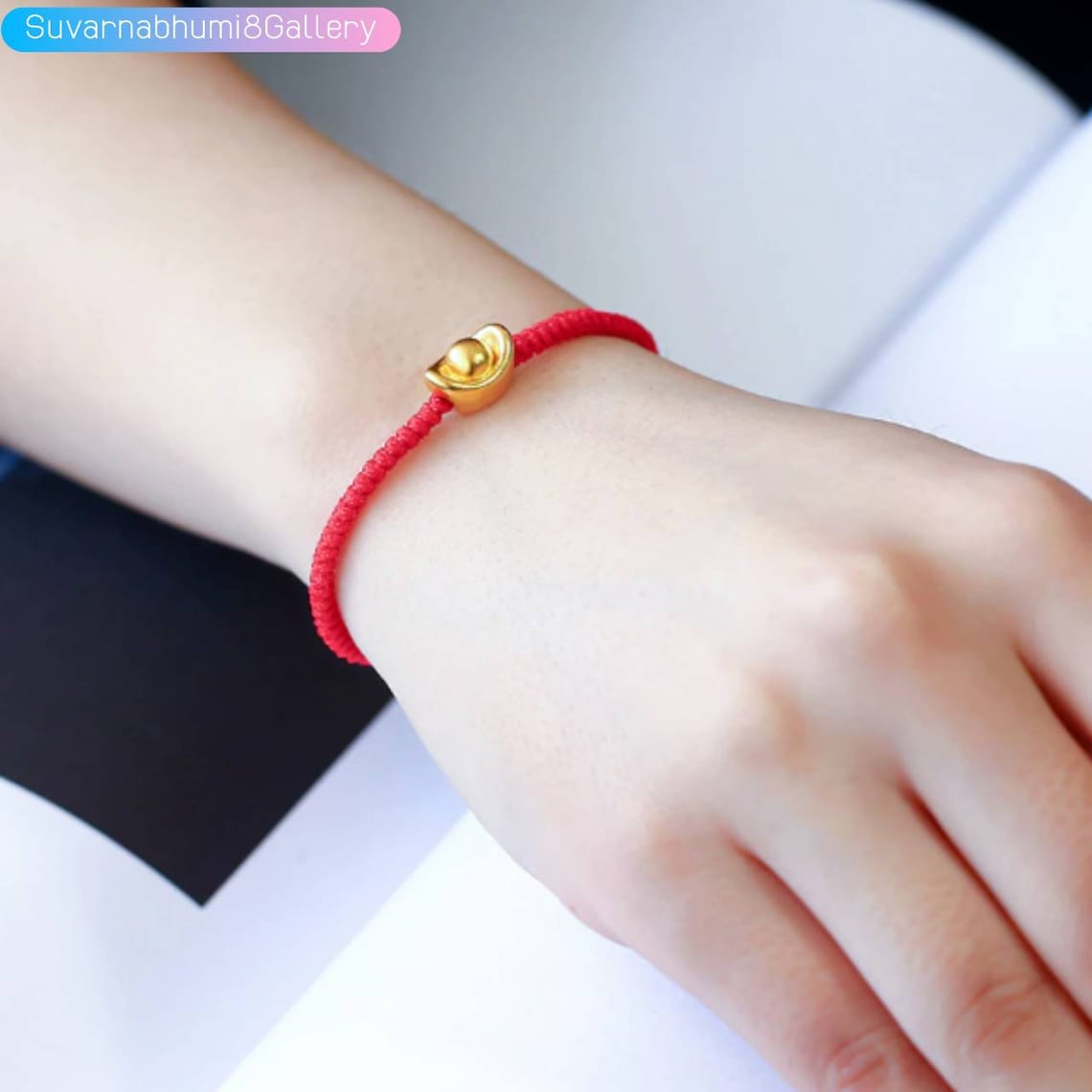 Golden Ingot Lucky Charm Bracelet Handmade Fortune Bangle Etsy