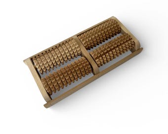 Wooden Foot Massager Roller – 4-Roller Reflexology Tool for Plantar Fasciitis, Heel & Arch Pain Relief
