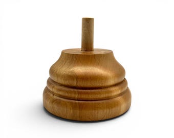 Universal Wooden Hat Block Stand, Millinery Base for All Hat Blocks & Sizes, 4 Wood Finishes