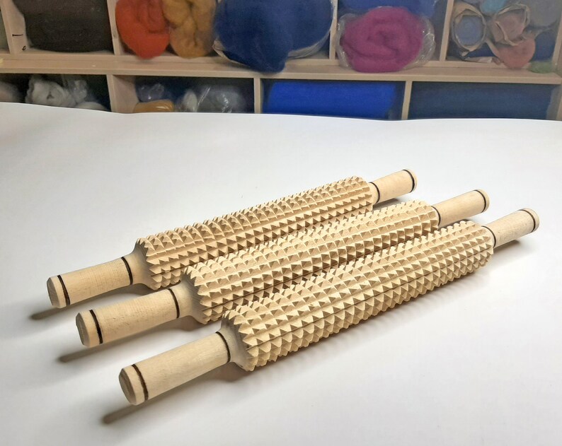 Wet Felting Tools Roller With Grooves Felting Rolling Pin Etsy