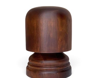 Wooden Hat Block on Stand – Handmade Millinery Tool for Hat Making - 14 Sizes - 4 Wood Finishes