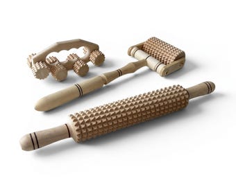 Wet Felting Tool Set – Wooden Rollers, Washboard & Massage Comb – Handmade Wool Craft Kit