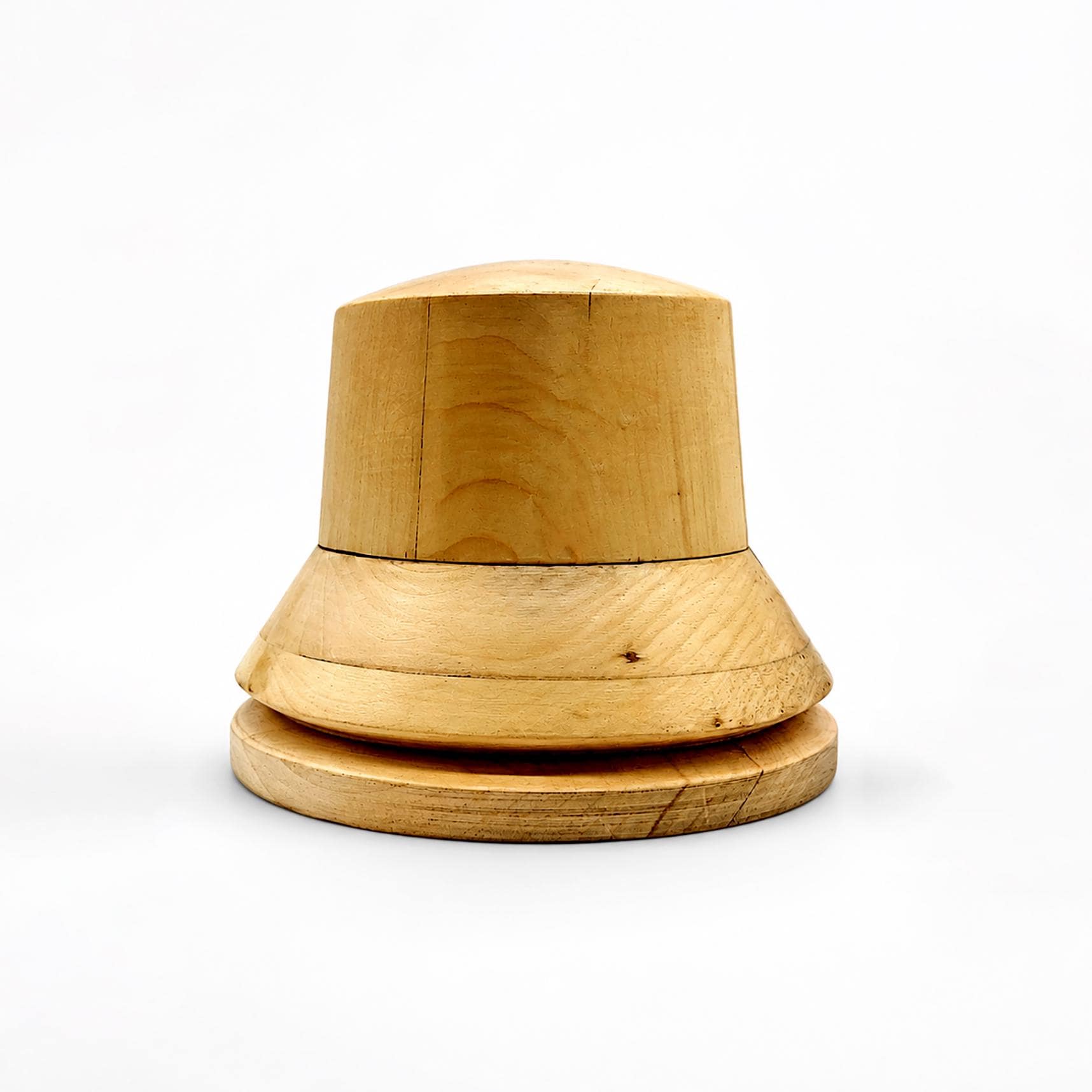 Cloche & Bucket Hat Block Wooden Crown Mold for Millinery Hat
