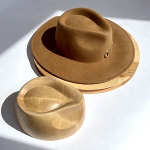 Handmade Wooden Fedora & Cowboy Hat Block Set: Millinery Supplies
