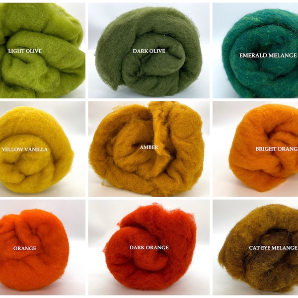 Natural Sheep Wool for Wet and Needle Felting, Spinning, Carded Bergschaf Wool 29 mic 25/50/100 gr