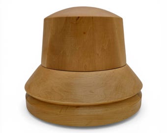 Cloche & Bucket Hat Block Wooden Crown Mold for Millinery Hat Making - 14 Sizes - 4 Wood Finishes