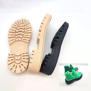 Shoe Sole for Diy Shoes, Non Slip Platform Boot Soles, Natural Rubber Sole, Sizes US 6-11/ EU 36-41