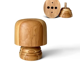 Regular & Long Oval Hat Block Style 52 on Stand – Handmade Wooden Millinery Tool for Hat Making - 14 Sizes - 4 Wood Finishes