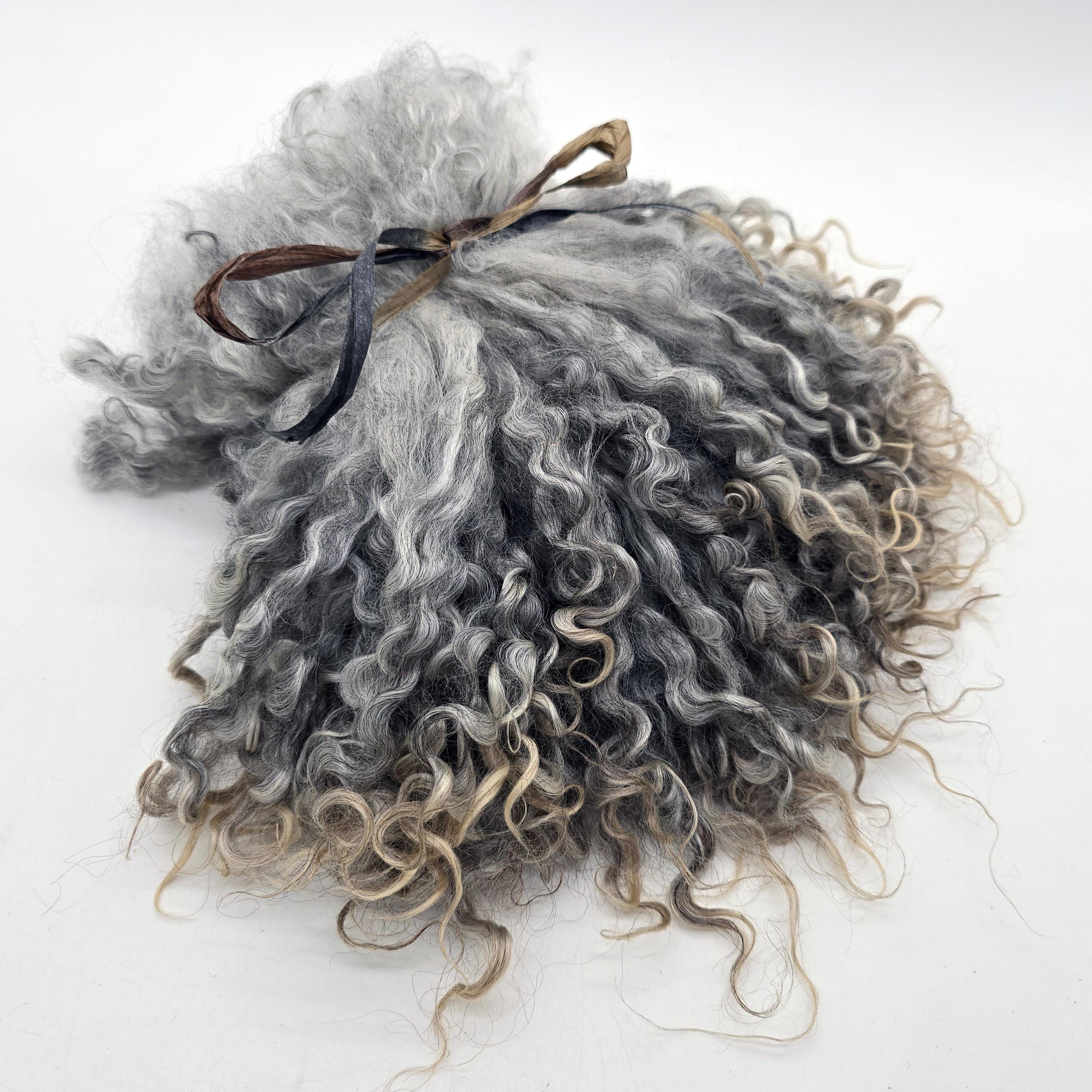 Washed Wensleydale Locks – Undyed Curly Wool Fleece for Doll Hair, Spinning & Felting