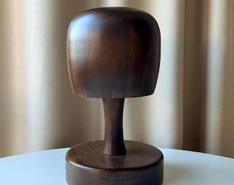 Wooden Hat Stand – Boutique Hat Display & Wig Head | Luxury Home Decor, Fashion Studio Prop | 4 Wood Finishes