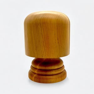 Custom Wooden Hat Block on Stand – Open Crown Millinery Form for Hat Making & Display