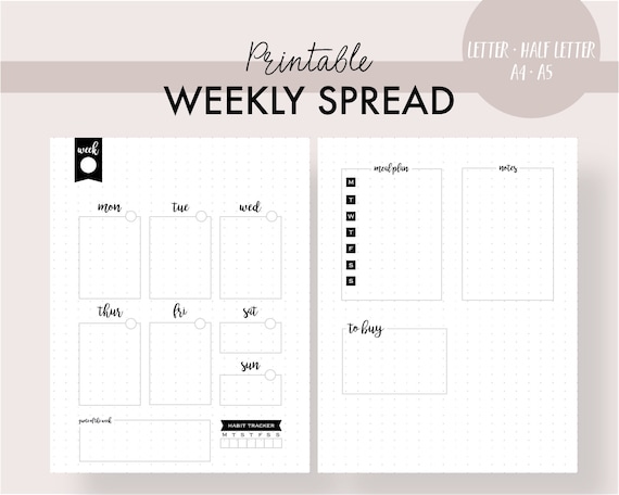 Simple and Clean Grid Bullet Planner, Bullet Journal, Printable Bullet  Planner, Bullet Journal Instant Download Printable